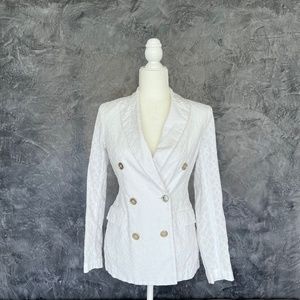 White eyelets blazer